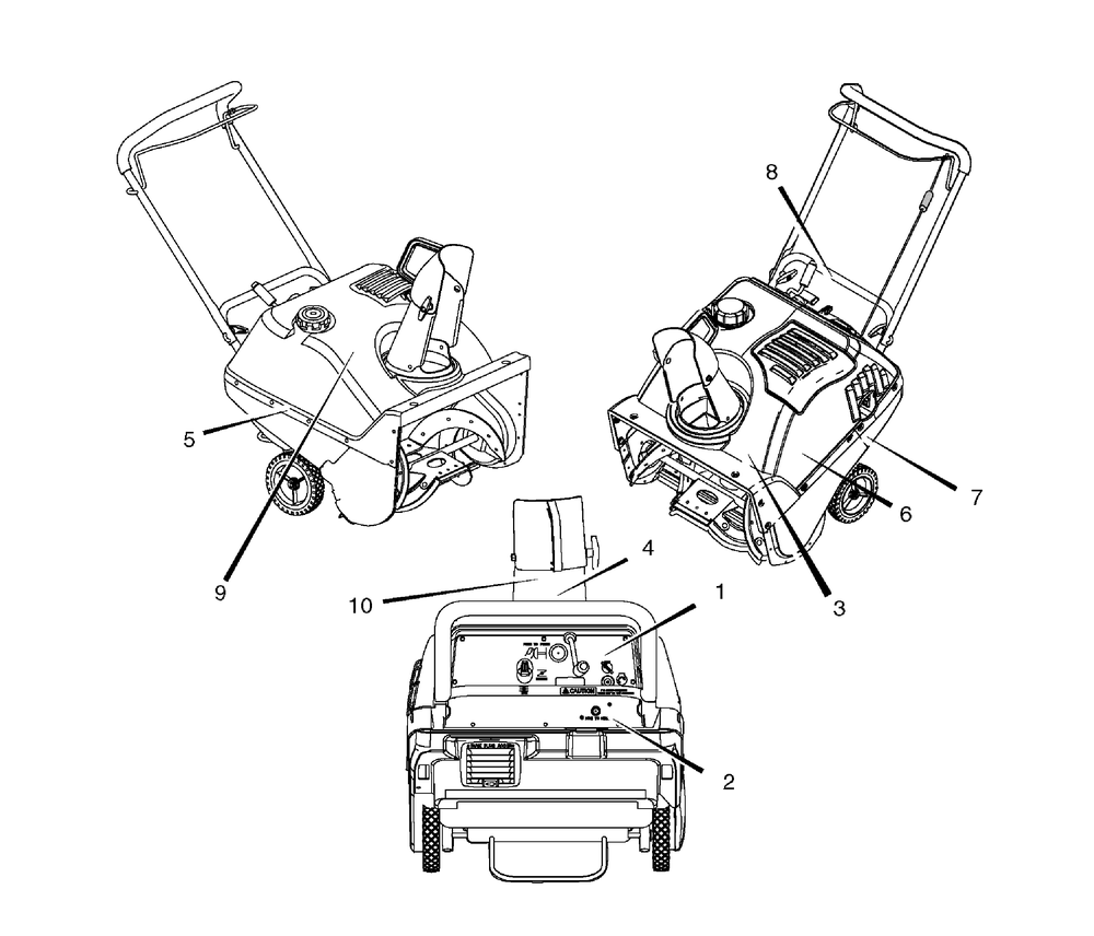 Decals Diagram and Parts List for 622594X16NA-ST0522 2006 Briggs and Stratton Snow Blower